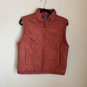 Rust Quilted Vest Womens Fall Winter